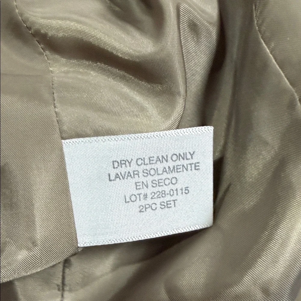 Worthington Sand Herringbone Pinstripe Blazer and Skirt Suit NWT - Picture 7 of 16